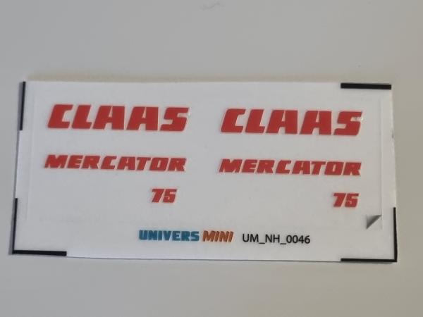 6 autocollants CLAAS Mercator 75 orange (pré-coupés)