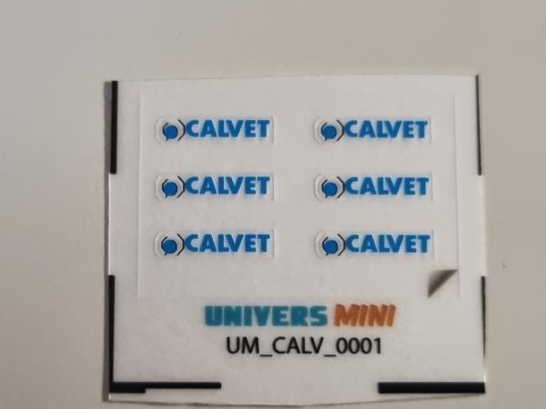 6 autocollants logo CALVET bleu 2mm (pré-coupé)